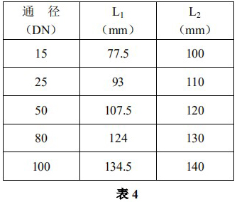 丙烯流量計(jì)安裝尺寸對(duì)照表二