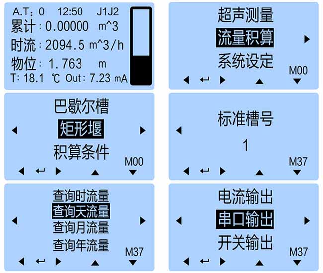 農(nóng)業(yè)灌溉超聲波流量計(jì)儀表顯示圖